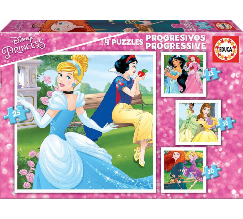  educa 17166  puzzle 4-în-1 "prințese disney" (16/12/20/25 el.)