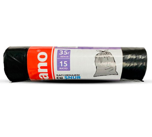 Sano Saci menajeri cu șnur negri (35 l) 15 buc. 321942 Produse chimice de uz casnic in Moldova sano saci menajeri cu șnur negri (35 l) 15 buc. 321942