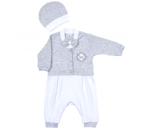 Детская одежда в Молдове veres 110-2.52-44.56  Комплект "cavalier grey" закрытая ножка (комбинезон, шапочка) р.56