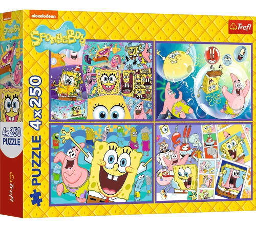  trefl 13342 puzzle "lumea nebună a lui spongebob" (4&times;250 el.)