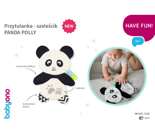 babyono-7406 1538 jucărie moale foșnitoare "panda polly"