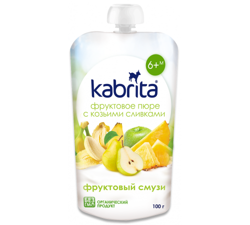  kabrita Пюре с козьими сливками "Фруктовый смузи" (6 м+) 100 гр.