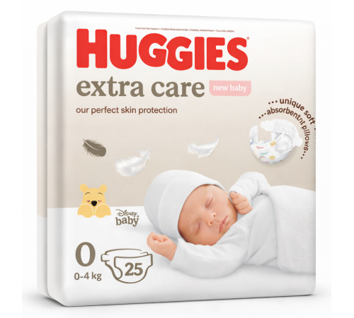  huggies extra care Подгузники 0 (0-4 кг.) 25 шт.