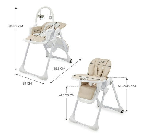  kinderkraft scaun pentru copii 2in1 tummie bej
