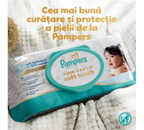 pampers Șervețelele umede aqua soft touch (3x60) 180 buc.