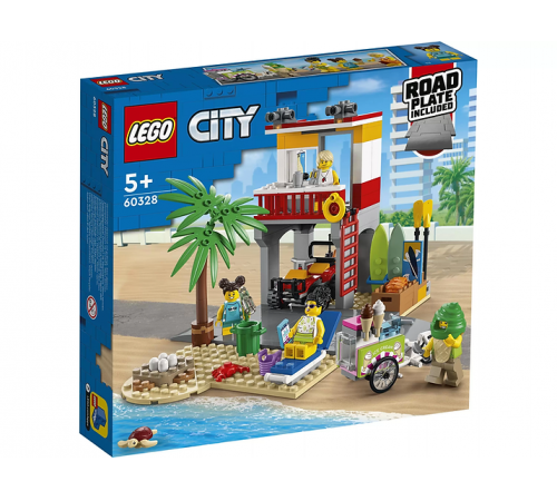  lego city 60328 constructor "post de salvamar pe plajă" (211 el.)