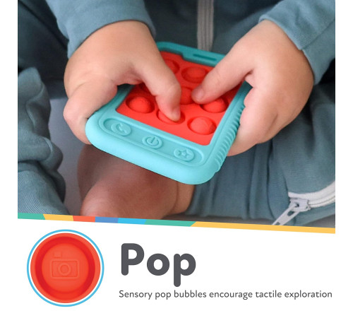 nuby nv06030 Прорезыватель "phone sensory popper teething toy" (3 м+)