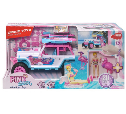 dickie 3185000 Игровой набор "Девичий стиль Фламинго и внедорожник"