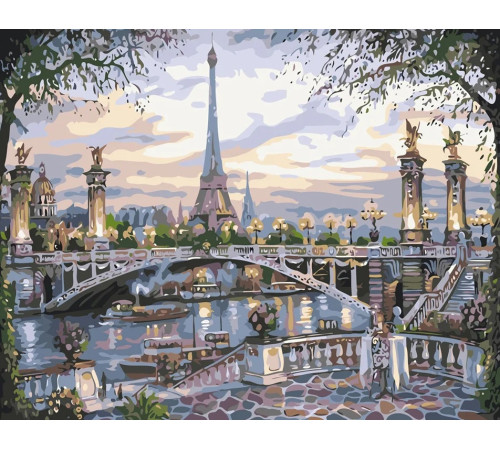  strateg leo va-0006 Картина по номерам "Вечерний Париж" (40x50 см.)