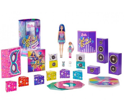  barbie gxj88 Кукла "color reveal surprise party with 50 surprises"