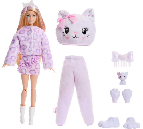 barbie jjp64 păpușă "cutie reveal: pisicuță&rdquo;seria "fundițe drăguțe"