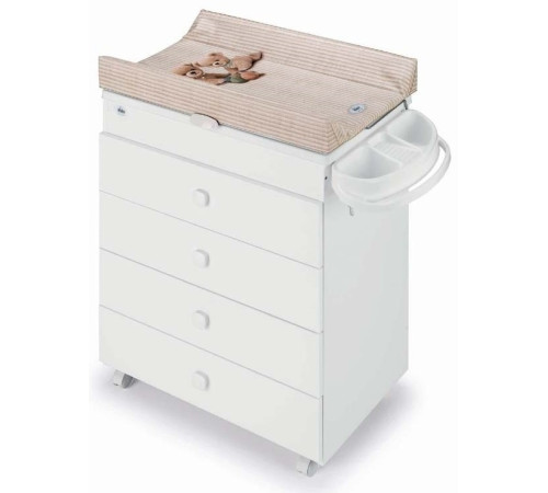  cam Пеленальный комод с ванночкой asia c915006-c264 белый/щенки