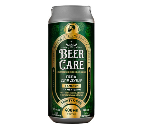  beer care gel de duș 3 în 1 tonifiant cu hamei și mentol (400 ml) 641996
