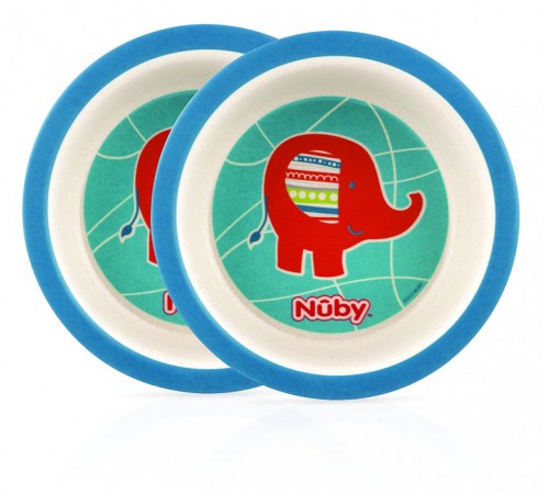 nuby id5501 Набор тарелочек bio (2 шт.) в асс.