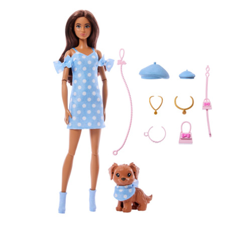 barbie jfp38 Игровой набор "Парные образы" голубой в горошек