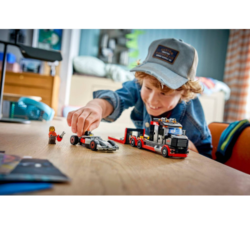 lego city 60493 constructor "camion f1 cu mașină de curse audi f1" (508 el.)