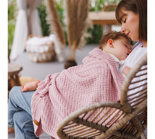 babyono 1647/01 Плед из органического хлопка (75х100 см) розовый
