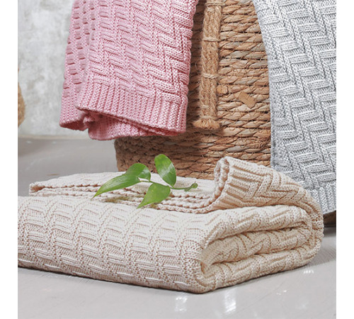babyono 1647/01 Плед из органического хлопка (75х100 см) розовый