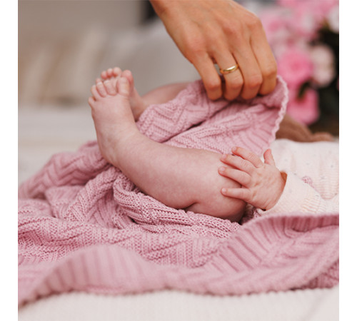 babyono 1647/01 Плед из органического хлопка (75х100 см) розовый