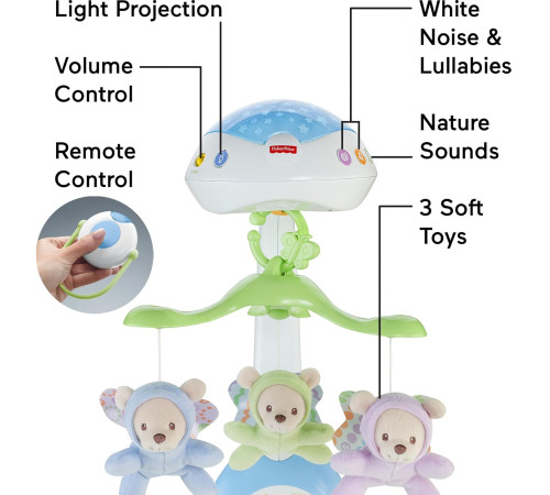 fisher-price cdn41 Мобиль с пультом управления "Сон бабочки"
