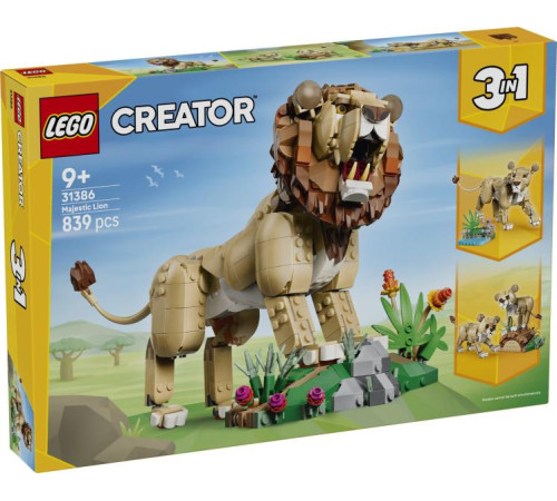  lego creato 31386 Конструктор 3 в 1 "Дикие животные: Величественный лев" (839 дет.)