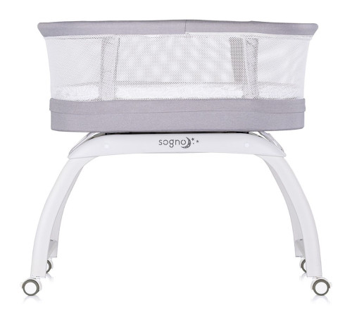 chipolino kossg02501gr Детская колыбель 2-в-1 со светодиодным дисплеем "sogno" grey