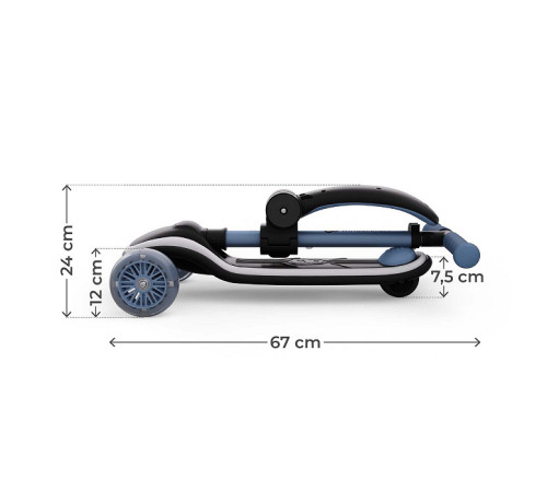 kinderkraft trotinetă 2 &icirc;n 1 raket up cu lumini led (albastru