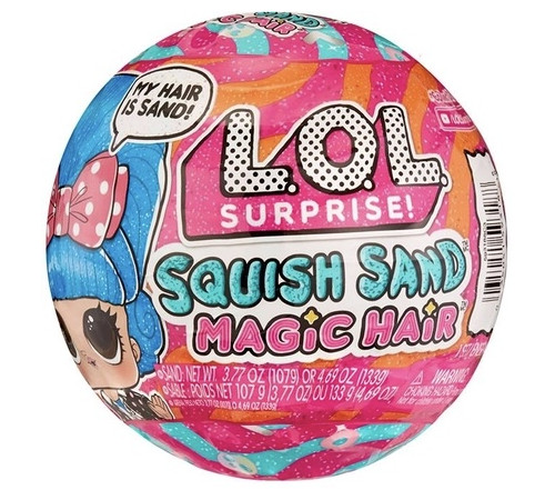 l. o. l. 593188 set de joaca cu papusa surprise! seria coafuri magice squish sand