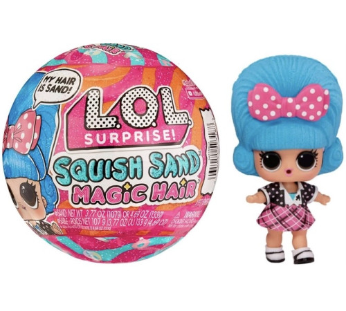 l. o. l. 593188 set de joaca cu papusa surprise! seria coafuri magice squish sand