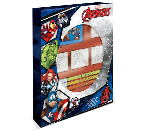  multiprint 27873 Набор из 7 фломастеров с 4 штампами "avengers"