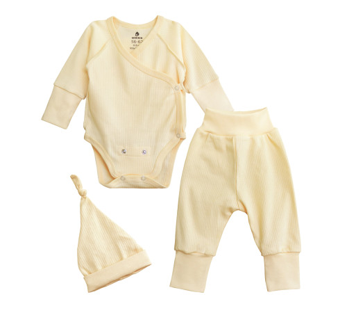  minikin 211210350-56 set de 3 piese "simple" (m.50-56) vanila