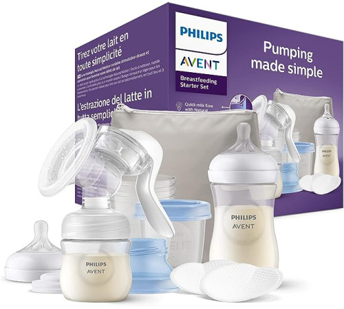  avent scf430/16 pompa de san mecanica completa cu set de depozitare