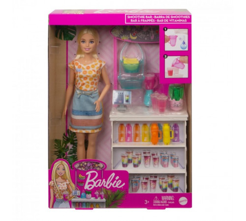 barbie grn75 set de joacă cu păpușă  "fresh bar"