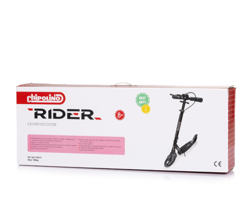 chipolino dsrid0261bk trotinetă cu fr&acirc;nă de m&acirc;nă "rider" (8+) negru