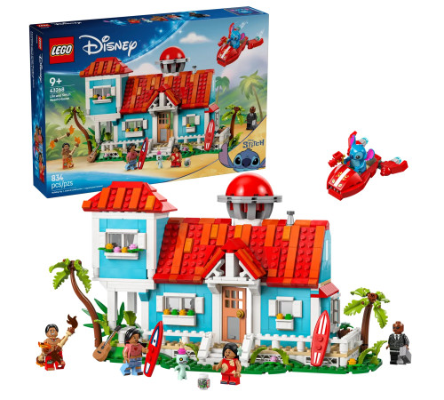 lego disney 43268 constructor "casa de plajă a lui lilo și stitch" (834 el.)