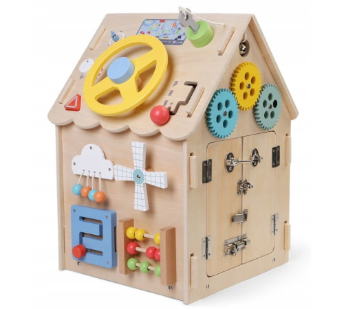  baby mix 59136 Деревянный домик montessori со светодиодной подсветкой