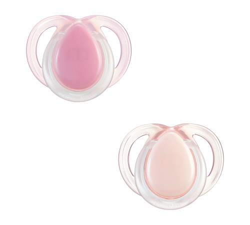 tommee tippee tt0486 suzeta simetrica "night time" roz (0-6 luni) 2 buc. 