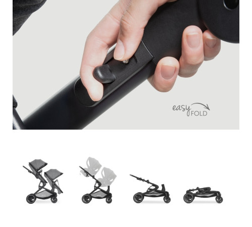 hauck carucior pentru gemeni 2in1 atlantic twin melange grey