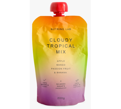  nutrino lab piure "cloudy tropical mix" măr-mango-fructele pasiunii-banana (200 gr.)
