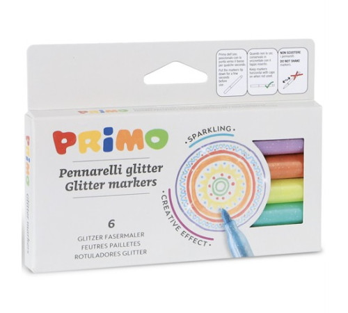  primo Фломастеры с блестками glitter 6 цветов / 2 мм
