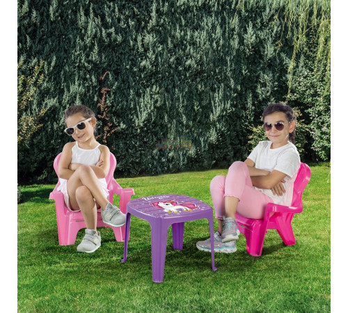 dolu 2503 set masuta cu 2 scaunele "unicorn"