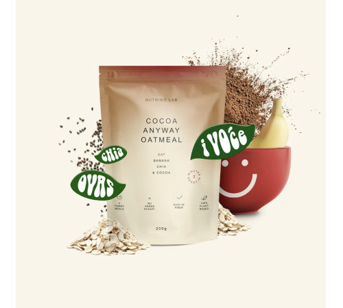 nutrino lab terci de fulgi de ovaz-banana-chia-cacao-vanilie (200 g)