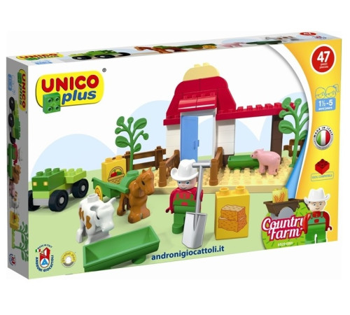 Детский магазин в Кишиневе в Молдове androni 8529-0001 Конструктор unicoplus "fattoria country farm" (47 дет.) 