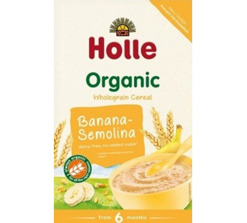 holle bio organic  Манная каша с бананом (6 м +) 250 гр.