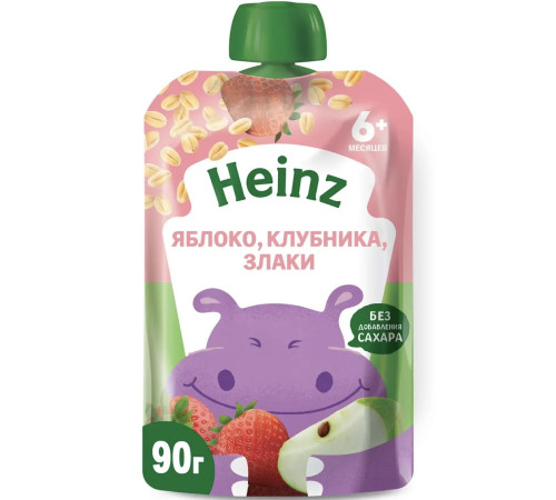  heinz Пюре Яблоко-клубника и злаки (6 м+) 90 гр.