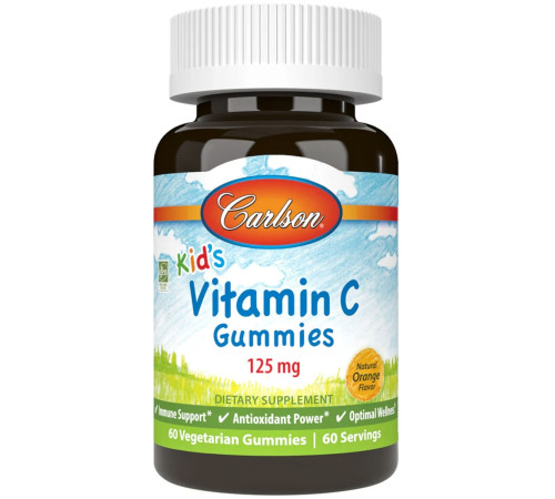 carlson Витамин С жевательные конфеты для детей "kids vitamin c gummies, 125 mg" (60 шт.) апельсин