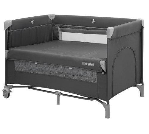  baby mix 57969 Кровать-манеж с выдвижным бортиком "side" серый