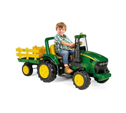 peg perego tractor cu remorca electric jd ground force