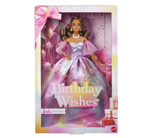 barbie jjx77 păpușa "barbie signature collectible birthday wishes" &icirc;ntr-o rochie curcubeu