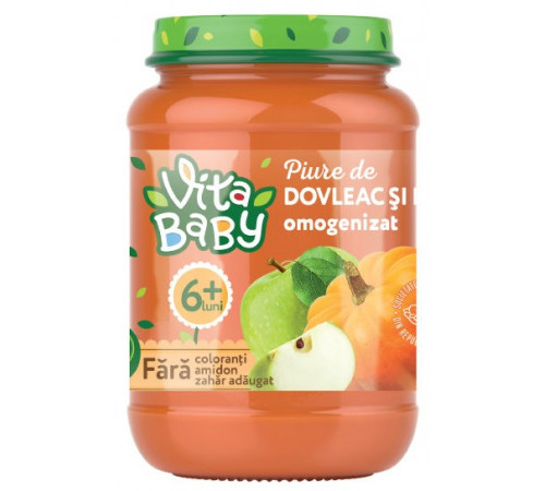 Детское питание в Молдове vita baby Пюре тыква-яблоко 180 гр.(6+)